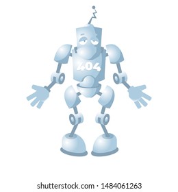 Confused robot character for 404 page