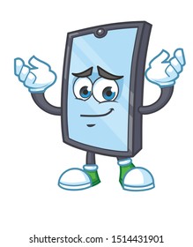 confused smartphone mascot character vector design