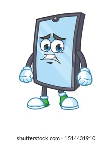 confused smartphone mascot character vector design