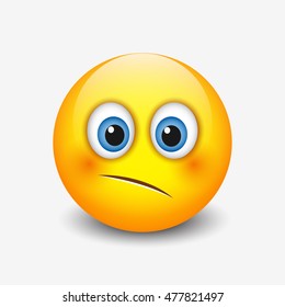 Confused smiley - vector illustration