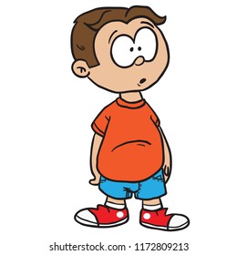 confused standing cartoon illustration doodle isolated on white