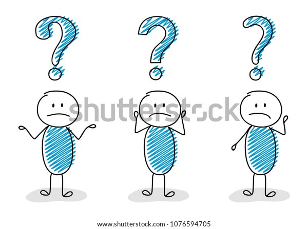 Confused Stickman Business Image Concept Question Stock Vector (Royalty ...