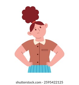 Confused Student with hands on hips