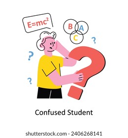 Confused Student vector Filled outline Design illustration. Symbol on White background EPS 10 File 