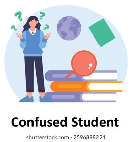 Confused student Vector illustration which can easily modify or edit

