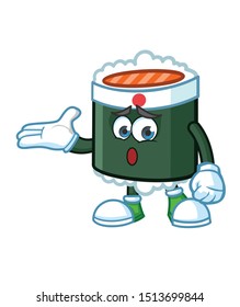 confused sushi japan mascot character vector