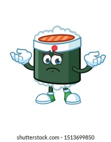 confused sushi japan mascot character vector