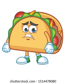 confused Taco Mexican cartoon mascot character vector