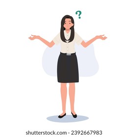 Confused Thai University Student in Uniform with Question Mark