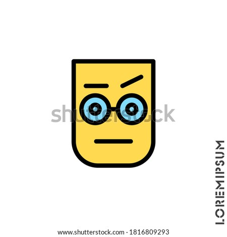 Confused Thinking Emoticon color Icon Vector Illustration. Style. 