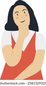 Confused and Thinking People Illustration. Difficult Problem. Isolated Cartoon Vector Character.