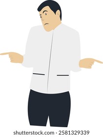 Confused and Thinking People Illustration. Difficult Problem. Isolated Cartoon Vector Character.