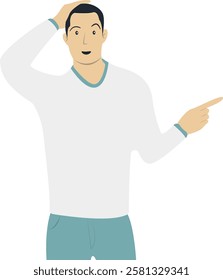 Confused and Thinking People Illustration. Difficult Problem. Isolated Cartoon Vector Character.