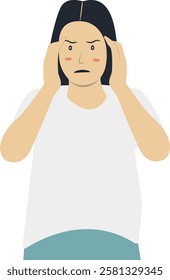 Confused and Thinking People Illustration. Difficult Problem. Isolated Cartoon Vector Character.