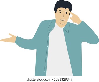 Confused and Thinking People Illustration. Difficult Problem. Isolated Cartoon Vector Character.