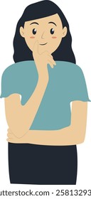 Confused and Thinking People Illustration. Difficult Problem. Isolated Cartoon Vector Character.