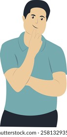 Confused and Thinking People Illustration. Difficult Problem. Isolated Cartoon Vector Character.