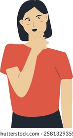 Confused and Thinking People Illustration. Difficult Problem. Isolated Cartoon Vector Character.