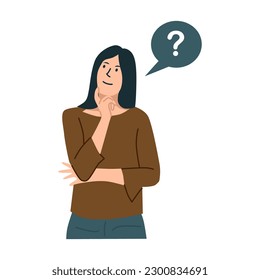 persona de pensamiento confuso, ilustración plana vectorial
