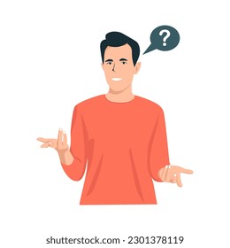 confused thinking person,vector flat illustration