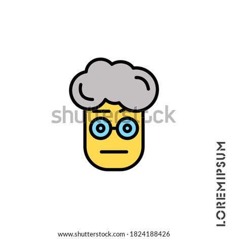 Confused Thinking yellow Emoticon boy