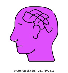 confused thoughts line icon vector. confused thoughts sign. isolated symbol illustration