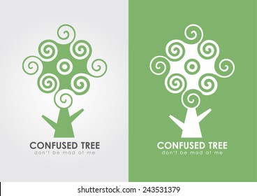 Confused tree. Leaf and green. Nature.