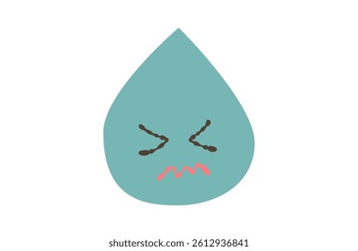 Confused Water Droplet with a Cute Expression