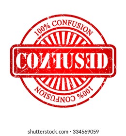 confused word rubber stamp with wrong letters concept in purple and black colour. Non grunge texture included