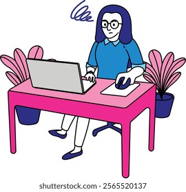 Confused work flat illustration vector landing page