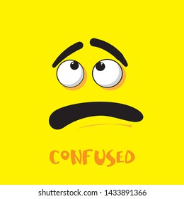 Confused yellow face illustration vector