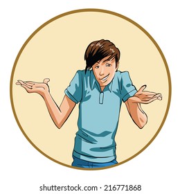 Confused young man