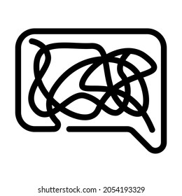 confusing dialogue line icon vector. confusing dialogue sign. isolated contour symbol black illustration