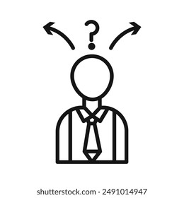 Confusing man icon Black line art vector logo