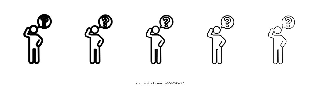 Confuso man ícone plano simples esboço logotipo