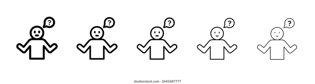Confuso ícone de homem ilustração simples logotipo arte