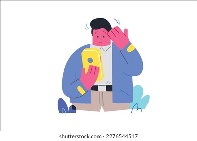 Confusing Over Smartphone Vector Illustration