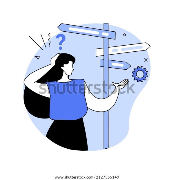 Confusion abstract concept vector illustration.\
Identity crisis, delirium and mental confusion, confused feelings,\
treatment and help, health problem, trouble speaking, memory\
abstract metaphor.