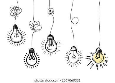 confusion clarity or path idea concept. Simplifying the complex . Doodle illustration.
