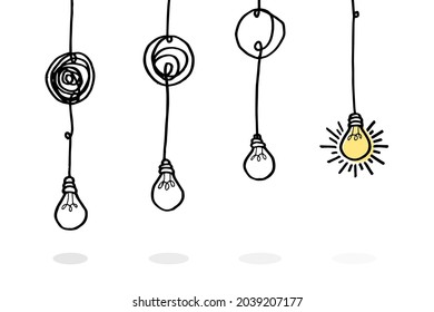 confusion clarity or path vector idea concept. Simplifying the complex . Doodle vector illustration.