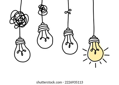 confusion clarity or path vector idea concept. Simplifying the complex . Doodle vector illustration.