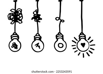 claridad de la confusión o concepto de idea de vector de ruta. Simplificación del complejo. Ilustración del vector Doodle.