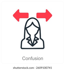 Confusion and confused icon concept