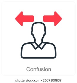 Confusion and confused icon concept