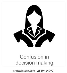 Confusion In Decision Making icon concept