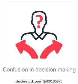 Confusion In Decision Making icon concept