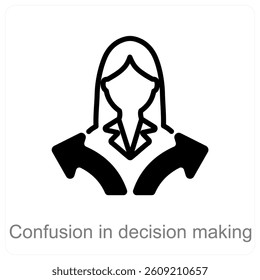 Confusion In Decision Making icon concept