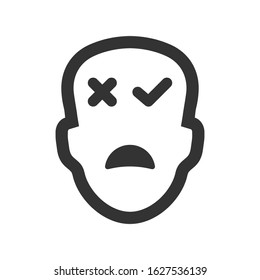 Confusion in decision making icon. vector graphics