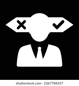 Confusion in decision making icon vector illustration