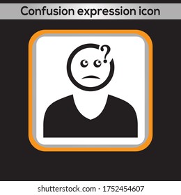Confusion expression icon. vector graphics